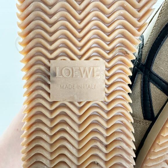 Loewe Flow Runner Sneakers Beige Tan Black Suede Nylon Women’s 36 US 6 Trainers - Picture 6 of 9